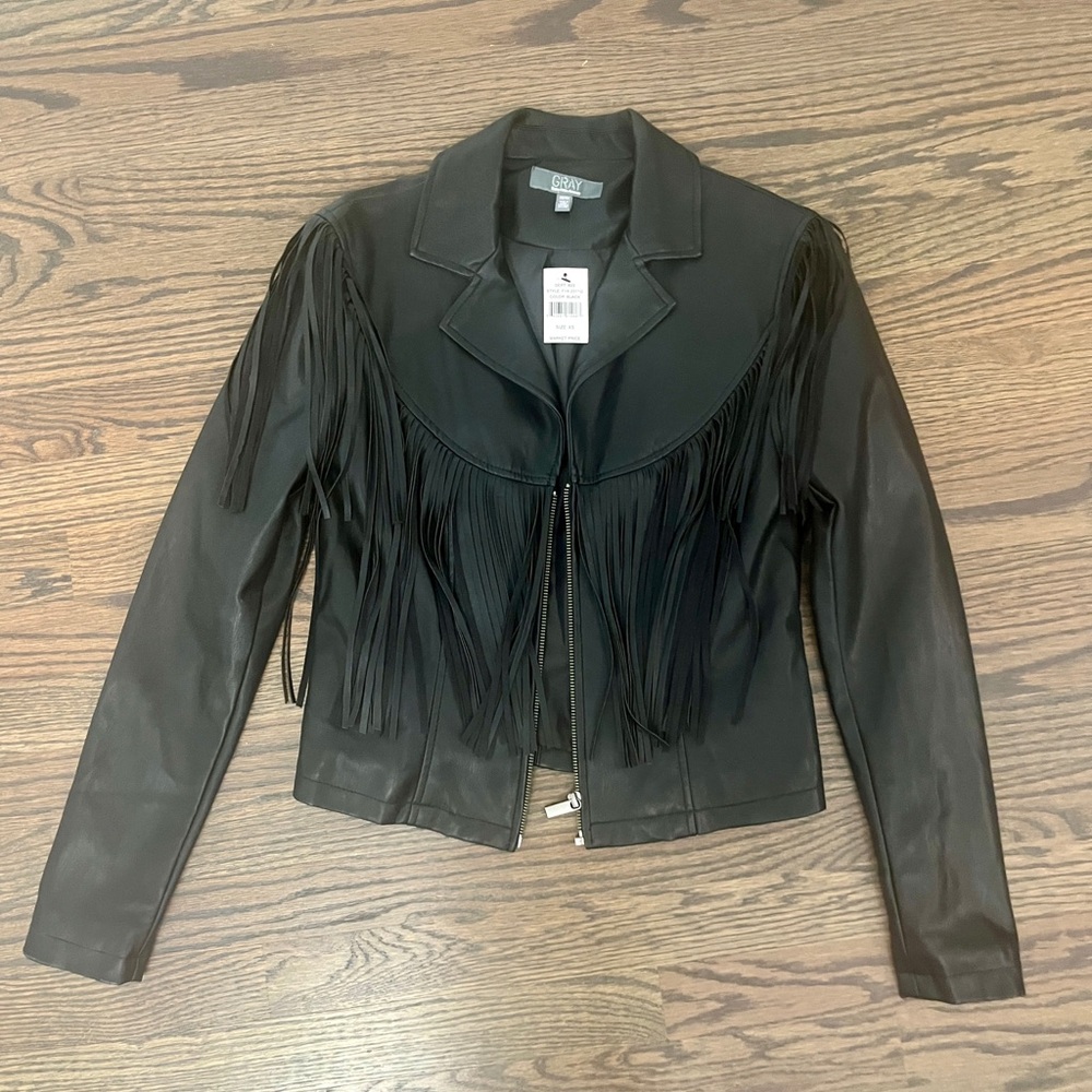 Saks Fifth Avenue - Black Fringe Leather Jacket